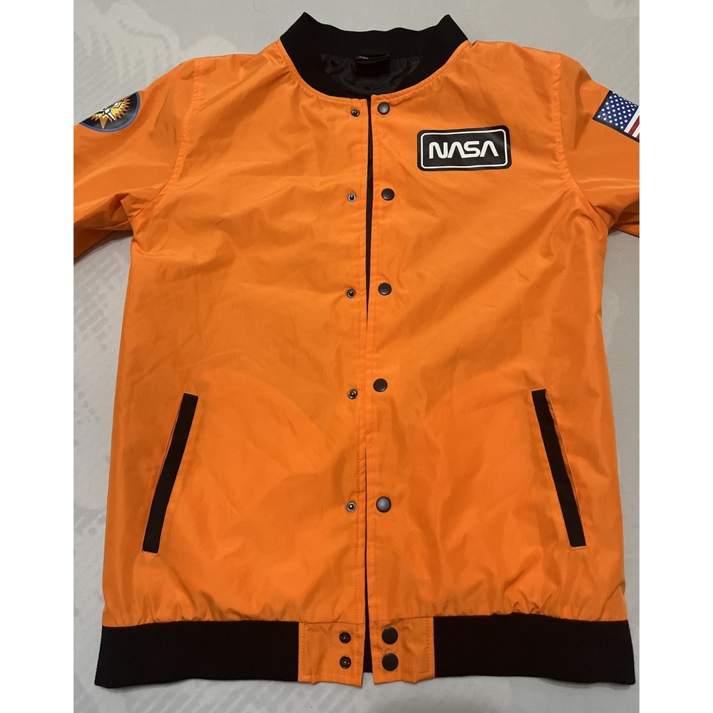 Buzz Aldrin Youth Orange NASA Bomber Jacket Unisex  XL Costume Cosplay